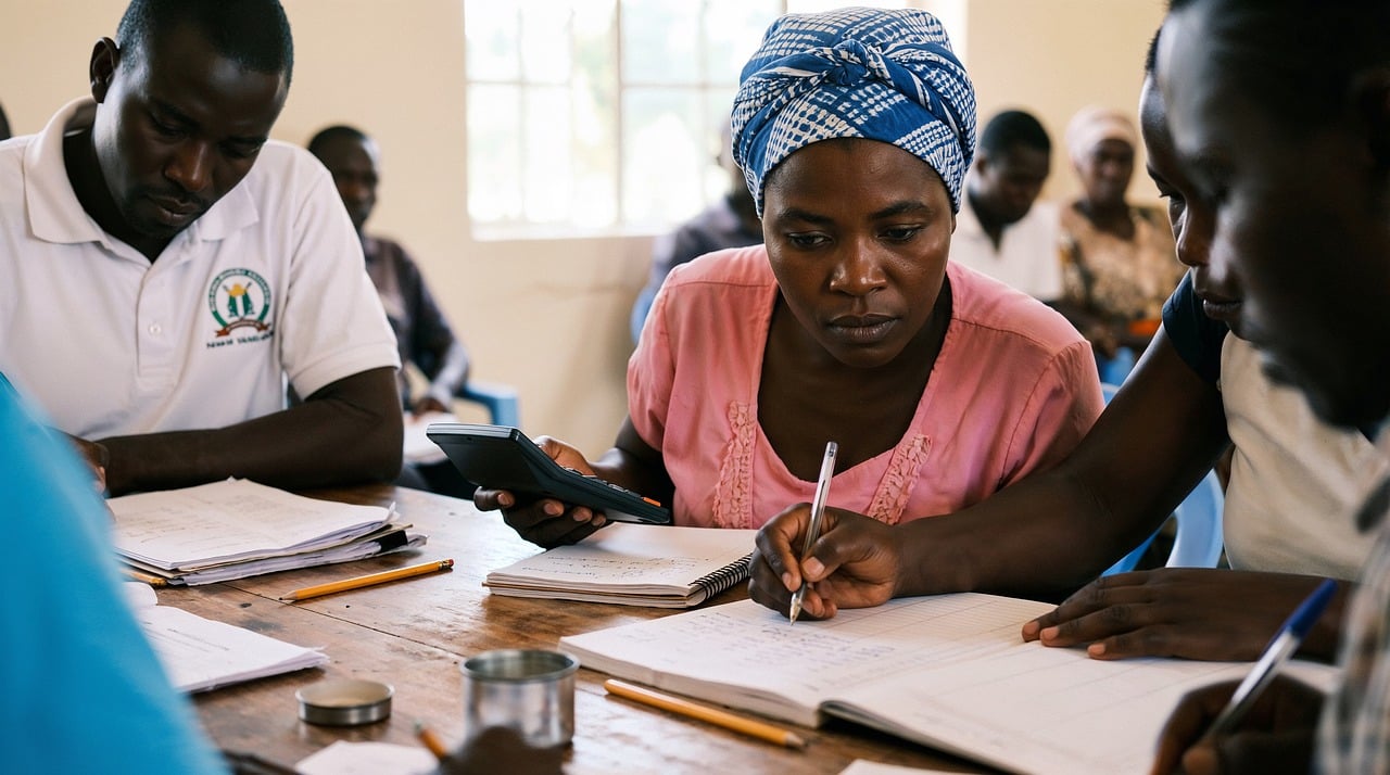 Facilitated classroom session with students working together